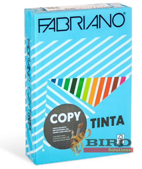 Hîrtie colorată A4 FABRIANO Tinta Cielo, 80 gr/m2, 500 foi, intensiv, albastru